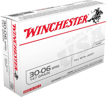 Winchester USA White Box Hyper Velocity Centerfire Ammunition, 30-06 Springfield, Full Metal Jacket, 147 Grain - 20 Cartridge Box ( 20 / 1 )