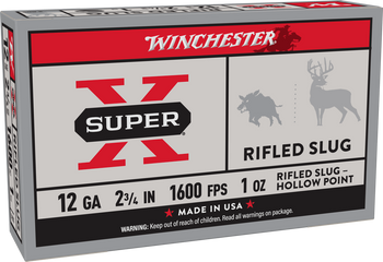 Winchester Ammo X12RS15 Super X  12Gauge 2.75" 1oz Rifled Slug Shot 5 Per Box/50 Case                                                                                                                   