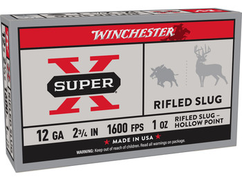 Winchester Ammo X12RS15 Super X 12Gauge 2.75" 1oz Rifled Slug Shot 5 Per Box/50 Case