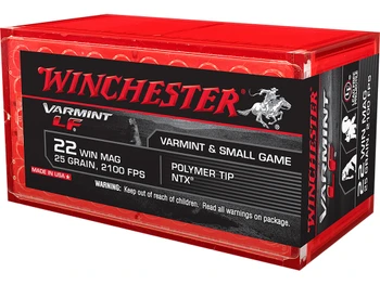 Winchester Ammo X22MHLF Varmint LF 22WMR 25gr Polymer Tip NTX 50 Per Box/40 Case
