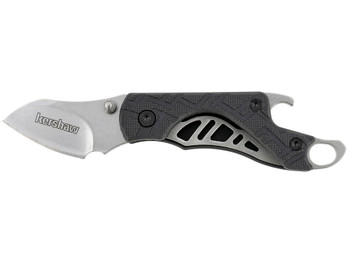 Kershaw 1025X Cinder 1.40" Folding Drop Point Plain Stonewashed 3Cr13MoV SS Blade Black Glass-Filled Nylon Handle Includes Key Ring
