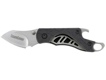 Kershaw 1025X Cinder 1.40" Folding Drop Point Plain Stonewashed 3Cr13MoV SS Blade Black Glass-Filled Nylon Handle Includes Key Ring