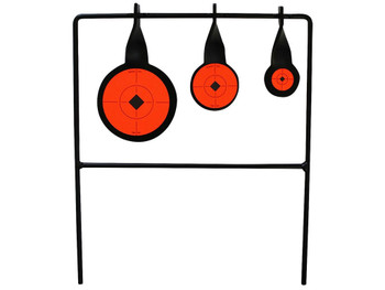Birchwood Casey 46322 World of Targets Qualifier Rimfire Pistol/Rifle AR500 Steel Black/Orange Bullseye Illustration Impact Enhancement Motion