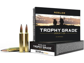 Nosler 60064 Trophy Grade 300RUM 165gr Nosler Spitzer Partition 20 Per Box/10 Case