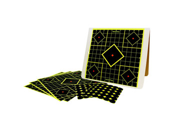 Birchwood Casey 34202 Shoot-N-C Reactive Target Kit Self-Adhesive Paper Black/Yellow 12"x12" 5-Diamond 4 Pack