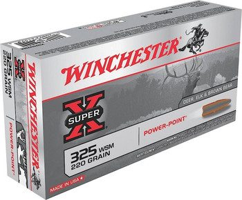 Winchester Super-X Hyper Velocity Centerfire Ammunition, 325 WSM, Power Point, 220 Grain - 20 Cartridge Box ( 20 / 1 )
