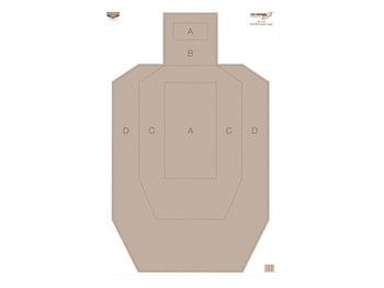 Birchwood Casey 37029 EZE-Scorer IPSC Silhouette Paper Hanging Universal 23" x 35" Tan 5 Pack