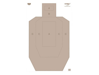 Birchwood Casey 37029 EZE-Scorer IPSC Silhouette Paper Hanging Universal 23" x 35" Tan 5 Pack