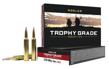 Nosler Trophy Grade Long Range Hyper Velocity Centerfire Ammunition, 270 Weatherby Mag, Nosler Spitzer AccuBond Long Range, 150 Grain - 20 Cartridge Box ( 20 / 1 )