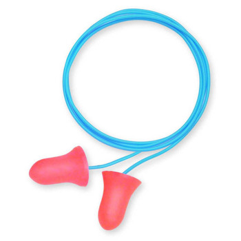 Howard Leight R01180 Corded Ear Plugs Super Leight Foam 33 dB Behind The Neck Red Adult 3 Pair UPC: 033552011804