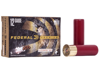 Federal PFC15700 Premium Vital-Shok 12Gauge 3" 12Pellets 00BuckShot 5 Per Box/50 Case