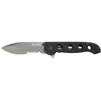 CRKT M2114G M21 14G 3.88 Folding Spear Point Veff Serrated Black TiN 4116 Stainless Steel BladeBlack G10 Handle Includes Pocket Clip UPC: 794023001877