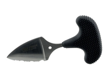 Cold Steel 43NS Mini Pal 1" Fixed Serrated Japanese AUS-8A SS Blade Black Synthetic Rubber Handle