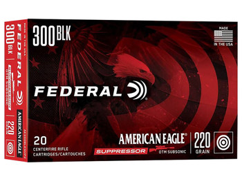 Federal AE300BLKSUP2 American Eagle Suppressor 300Blackout 220gr Open Tip Match 20 Per Box/25 Case