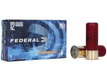Federal F13000 Power-Shok Magnum 12Gauge 2.75" 12Pellets 1 7/16oz 00BuckShot 5 Per Box/50 Case