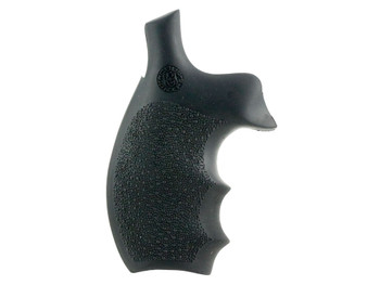 Hogue 62000 Rubber Bantam Black Rubber Pistol Grip with Finger Grooves for S&W K, L Frame with Round Butt