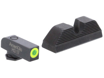 AmeriGlo GL354 Protector Sight Set for Glock Green Tritium LumiGreen Outline Front Sight-Black Serrated Rear Sight