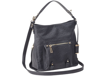 Bulldog BDP053 Hobo Purse w/Holster Black Leather Most Sm Pistols & Revolvers Right Hand