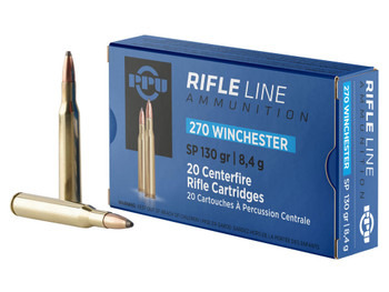 PPU PP2701 Standard Rifle 270Win 130gr Soft Point 20 Per Box/10 Case