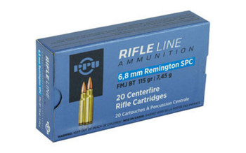 PPU, 6.8mm Remington Special, 115 Grain, Full Metal Jacket Boat-Tail, 20 Round Box UPC: 8605003812647