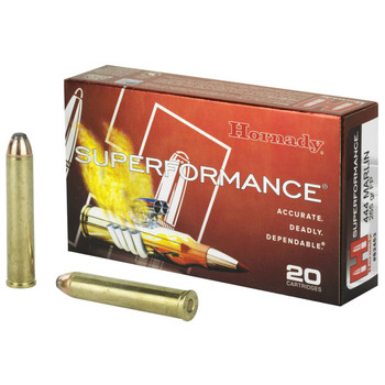 Hornady Superformance Hyper Velocity Centerfire Ammunition, 444 Marlin, InterLock Flat Point, 265 Grain - 20 Cartridge Box ( 20 / 1 )