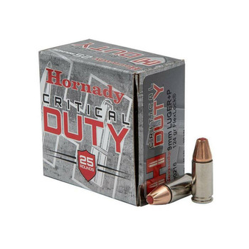 Hornady Critical Duty Standard Velocity Centerfire Ammunition, 9mm Luger, Hornady FlexLock, 124 Grain - 25 Cartridge Box ( 25 / 1 )