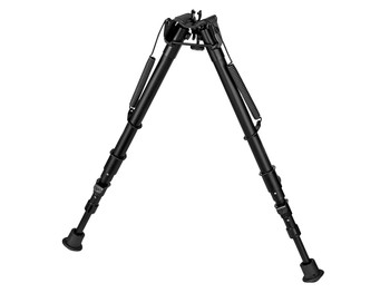 Harris Bipods 25C1A2 Non-Swivel 25C Swivel Stud, 13.50-27", Black Steel/Aluminum, Rubber Feet