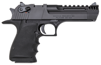 Magnum Research DE50L5IMB Desert Eagle L5 50 AE 5" with Muzzle Brake 7+1 Black Hardcoat Anodized Aluminum Frame Black Carbon Steel Slide Black Hogue Wraparound Rubber Grip                             