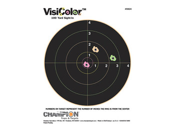 Champion Targets 45824 VisiColor Bullseye Paper Hanging Pistol/Rifle 8.50" x 11" Multi-Color Includes Pasters 10 Pack