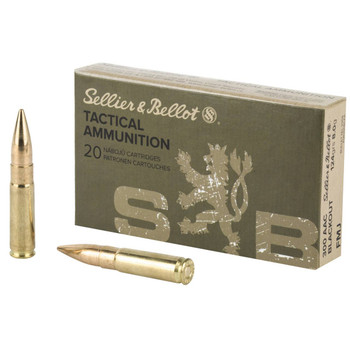 Sellier & Bellot Tactical Hyper Velocity Centerfire Ammunition, 300 Blackout, Full Metal Jacket, 124 Grain - 20 Cartridge Box ( 20 / 1 )