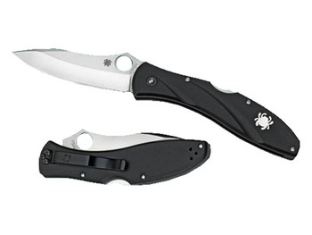 Spyderco C66PBK3 Centofante 3 3.14" Folding Drop Point Plain VG-10 SS Blade Black FRN Handle Includes Pocket Clip