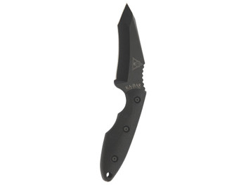 Ka-Bar 2486 TDI Hell Fire 3.56" Fixed Recurve Tanto Plain Black 1095 Cro-Van Blade, Black Ultramid Handle, Includes Sheath