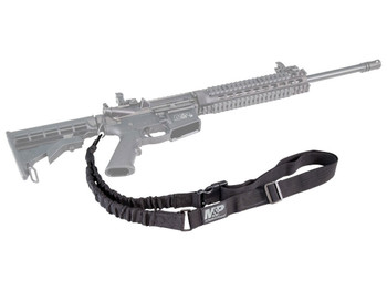 M&P Accessories 110030 Single Point Sling Kit Black Nylon w/ Adjustable Bungee Design for AR Platform