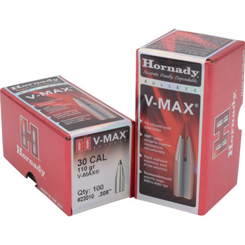 Hornady 23010 VMax  30 Cal .308 110 gr VMax 100 Per Box25 Case UPC: 090255275087