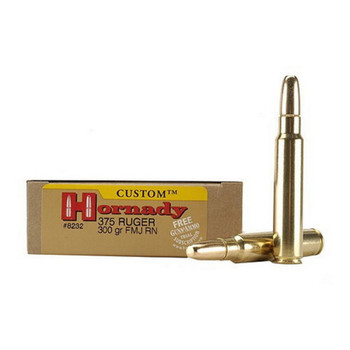 Hornady Superformance Hyper Velocity Centerfire Ammunition, 375 Ruger, Dangerous Game Solid, 300 Grain - 20 Cartridge Box ( 20 / 1 )