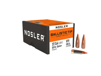 Nosler 39526 Ballistic Tip 22Cal 55gr Spitzer Point 100/Box