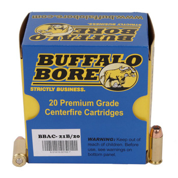 Buffalo Bore Ammunition 21B20 Heavy Strictly Business 10mm Auto 180 gr Jacket Hollow Point 20 Per Box 12 UPC: 651815021027
