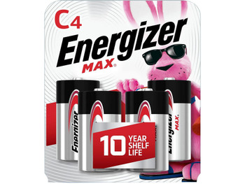 Energizer E93BP4 C Max Black & Silver 1.5V Alkaline, Qty (4) Single Pack