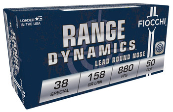 Fiocchi Range Dynamics Subsonic Centerfire Ammunition, 38 Special, Lead Round Nose, 158 Grain - 50 Cartridge Box ( 50 / 1 )