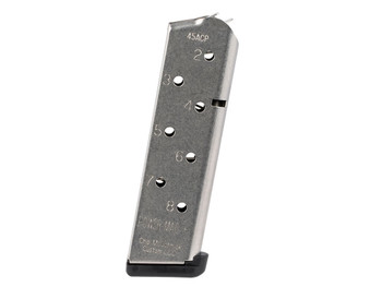 CMC Products 12131 Power Mag Plus 8rd 45 ACP Fits 1911 Government Stainless Steel w/ Black Base Pad