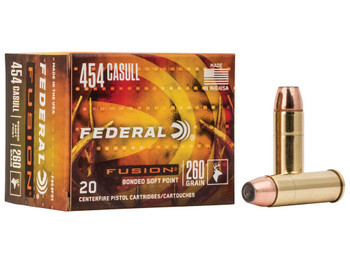Federal F454FS1 Fusion Handgun 454Casull 260gr Fusion Soft Point 20 Per Box/10 Case