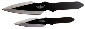 Uzi Accessories UZKTRW002 Throwing Knives  Fixed Spear Point Plain Black Stainless Steel Blade Black Stainless Steel Handle Includes UPC: 024718926537