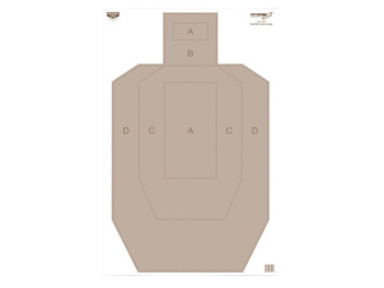 Birchwood Casey 37025 EZE-Scorer IPSC Hanging Paper 23" x 35" Tan Pkg of 100