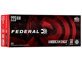 Federal AE223G American Eagle Varmint & Predator 223Rem 50gr Jacketed Hollow Point 20 Per Box/25 Case