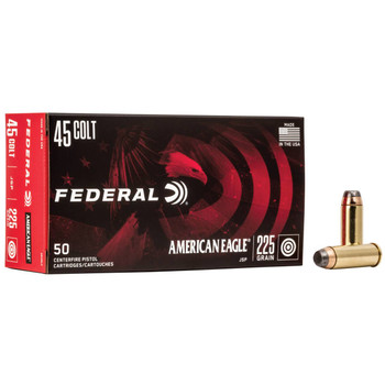 Federal American Eagle Subsonic Centerfire Ammunition, 45 Colt, Jacketed Soft Point, 225 Grain - 50 Cartridge Box ( 50 / 1 )