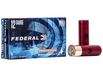 Federal F130RS Power-Shok 12Gauge 2.75" 1 1/4oz Rifled SlugShot 5 Per Box/50 Case