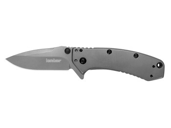 Kershaw 1555TI Cryo 2.75" Folding Drop Point Plain Gray TiN 8Cr13MoV SS Blade Gray PVD Stainless Steel Handle Includes Pocket Clip