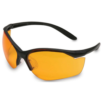 Howard Leight R01537 Uvex Vapor II Shooting Glasses Adult Orange Lens AntiFog Polycarbonate Black Frame UPC: 033552015376