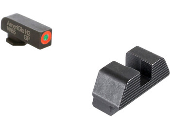 AmeriGlo GL433 Protector Sight Set for Glock Green Tritium Orange Outline Front Sight-Black Serrated Rear Sight