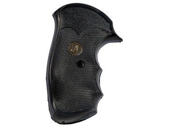 Pachmayr 03249 Gripper Grip Checkered Black Rubber with Finger Grooves for S&W J Frame with Round Butt